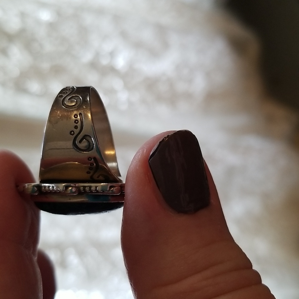 Silver and Jasper stone Ring - Picture 8 of 11